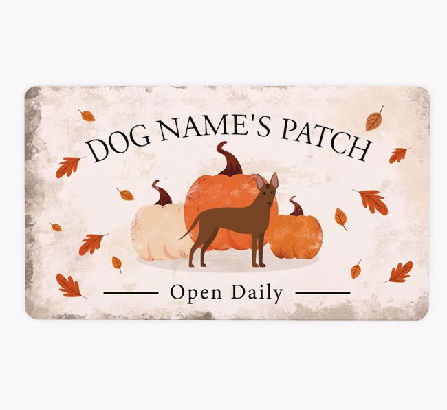 Pumpkin Patch: Personalised {breedFullName} Metal Sign